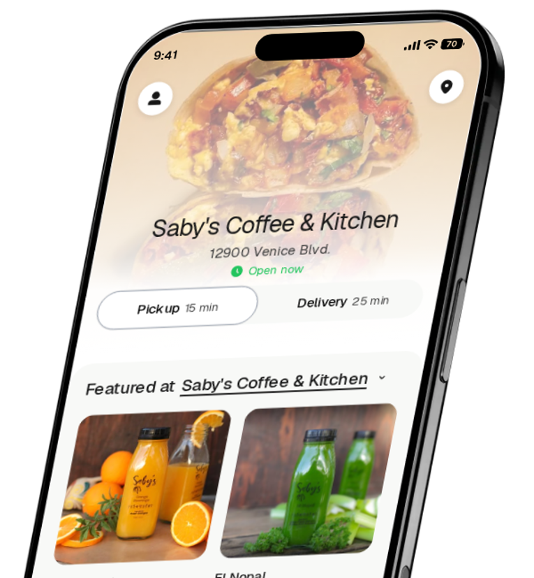 Saby's Coffee & Kitchen app preview